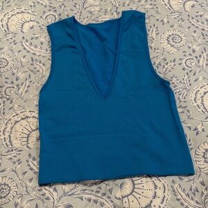 PRIMARK Teal V-Neck Tank Top